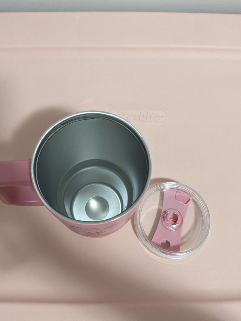Pink Travel Mug with Indigenous Art - Picture 3 of 4